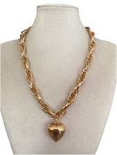 Damenkette Statement Modeschmuck Halskette Gliederkette Collier Modekette Herz