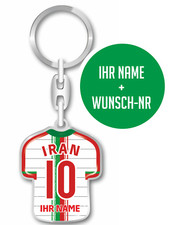 Iran Schlüsselanhänger Trikot Fahne WM EM Fussball - Wunsch Name + Nr.