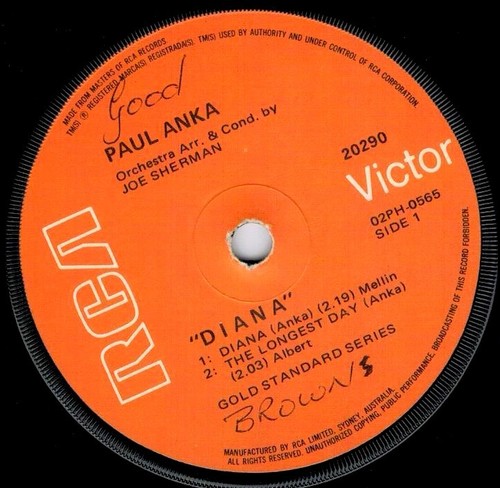 Paul anka diana tracks - diana,
