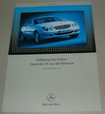 Werkstatthandbuch Einführungsschrift Neue E-Klasse W 211 Taxi + Mietwagen Buch!