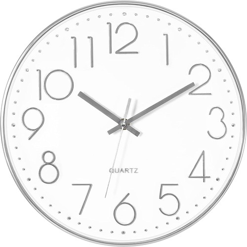 Wanduhr silber lautlos cm - lautlos,