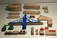 Eichhorn Holzeisenbahn Bahnset mit Brücke 100001264 vollständig neuwertig