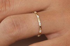 Diamant Stapelring Goldring 10 Brillanten 0,10ct Karat 14K 585er Gold Gelbgold
