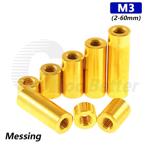 Messing rundmuttern - m3,