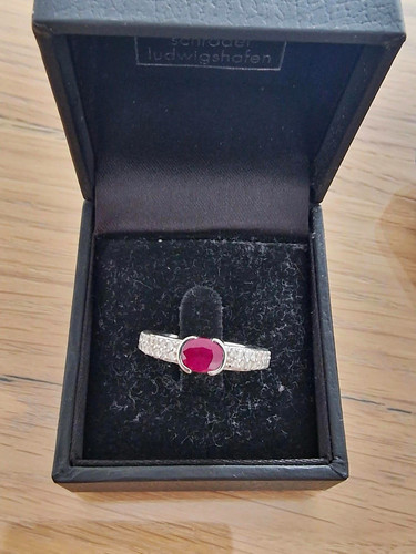 18k 750 weißgold ring rubin - 18k,