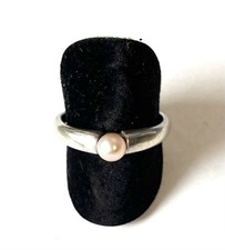 925/- Sterlingsilber Ring, Perle, 1 - 4 mm breit, Gr. 62.