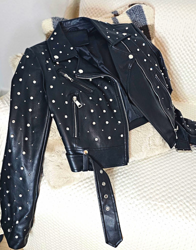 Damen bikerjacke kunstleder - bikerjacke,