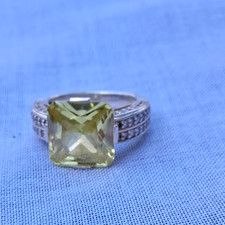 Damenring Ring 925 Silber mit Zirkonia grün Weite 54 17,2 mm