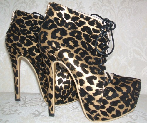 Neu leopard schwarz - gr, 36