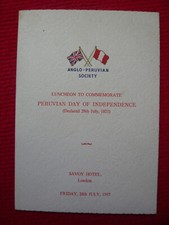 Menu du Savoy Hotel -