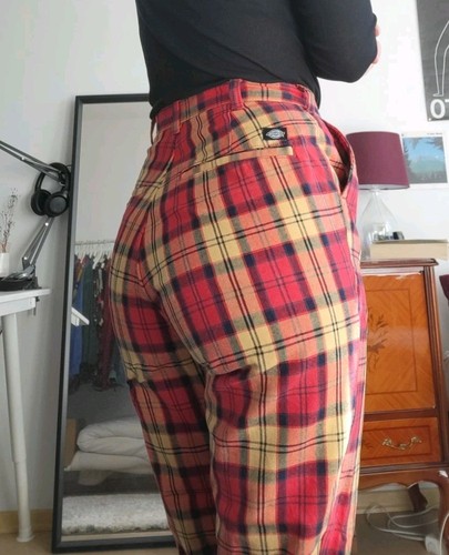 Dickies karo hose - karo-hose,, rot-gelb