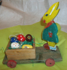 Osterhase m. Wagen u. kleinen
