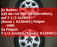 Mercedes W220 4x Alufelgen 16 Zoll + 2x Winterreifen 225 60 r16 98h 