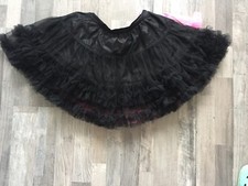 Gotik Schwarz TÜLLROCK Petticoat 3-lagig  Unterrock mini