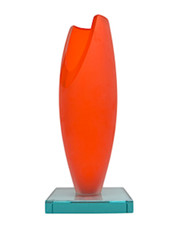 Zanotta by David Palterer " TEKE" Glasvase Größe H 15,5 x B 6,2 x T 6,2 Zoll