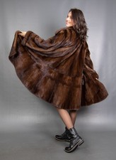 7294 GLAMOURÖSER ECHT NERZ MANTEL LUXUS PELZ JACKE SWINGER SCHÖNE OPTIK GR L