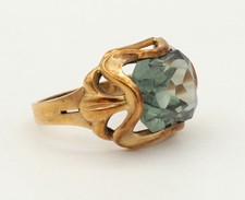 Goldring 333er Gold Gelbgold Ring turmalingrüner Farbstein