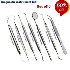 Zahnmedizinisches Untersuchungsset Sonde 23 Mundspiegel & Griff Heidmann Spatel