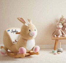 Personalisiertes Schaukeltier / Hase Hopsi mit Name / Babygeschenk