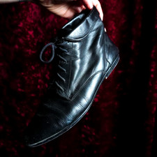 Vintage 80er Schwarze Leder