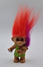 Troll Figur ca. 10cm Haare Orang Vintage Troll Figur Kobold mit Baby und Flasche