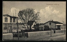 AK Haffkrug, Ostseebad, Straßenpartie mit Pension Villa Meeresblick 1914 