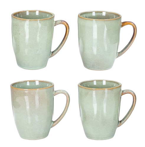 Steingut becher 4er set 300ml - becher,