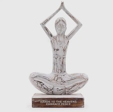 Yoga Figur Holz Dekoration Om