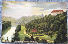 66029 Postkarte Gruss aus Wolkenburg Schloss mit Mulde