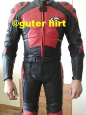 ARAI Lederkombi Type CARBON von FLM, Gr. 48 schwarz / rot, wirkliches Top-Leder