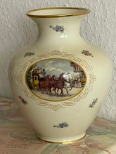 Rosenthal Marktredwitz  Art Deco Porzellan Vase  Postkutsche 30er Jahre Gemarkt