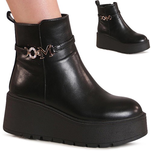 Damen xxl plateau stiefeletten - xxl,