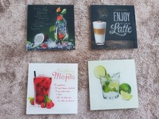 Glasbilder 4 Stück 20x20