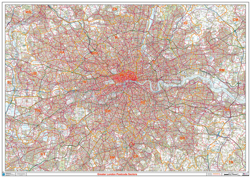 Greater london postcode map - greater,