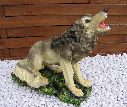 Grauer wolf grau tierfigur - wolf,