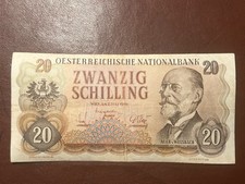 Banknote Österreich 20 Schilling, 1956, Umlaufbanknote