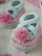 Schnittmuster zum Häkeln süßer kleiner Schuhe im Bommel-Stil in UK - passt 6-9 Monaten