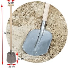 theener Emsländer Schaufel Garten Graben Erde Sand Holzstiel Stahl 122cm poliert