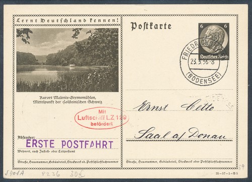 Zeppelin karte mit gs - dr.,,