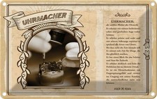 Blechschild 12x18 cm Uhrmacher