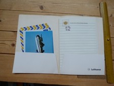 Lufthansa Senator, Briefpapier und Umschläge und 2 AK in Mappe um 1960
