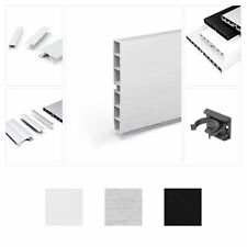 1,5m-10,5m Küchensockelleiste 100 & 150mm Kücheblende Clips Einbauküche Leisten