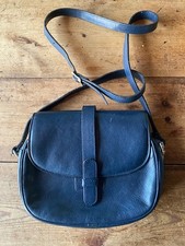 Umhängetasche klein rund blau, Vintage Leder Tasche Hippie Handtasche Boho 
