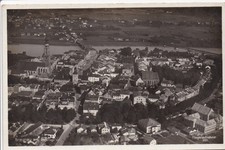AK Braunau Inn Österreich Luftaufnahme Luftbild Kleinformat 1934 sw