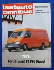 Ford Transit FT 190 Test - Sonderdruck Lastauto Omnibus 10/1986