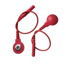 2 x Reizstrom Kabel Adapter 2mm rot PIN auf CLIP EMS/TENS/E-ESTIM Verlängerung