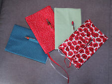 Buchhülle, Buchumschlag aus Stoff, Lesezeichen, Terminplaner mit Fach für Stift