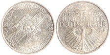 BRD 5 DM 1952 D - Germanisches Museum - Silber - vz