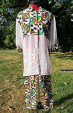 80er Jahre Party Outfit Leggins + Longbluse flippig, raffiniert