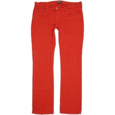 Lee Knox  Herren Rot Straight Regular Stretch Jeans W36 L34 (106920)